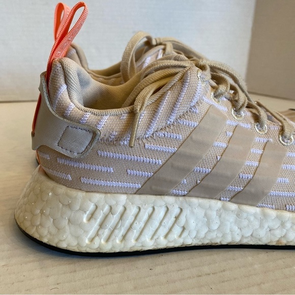 Adidas NMD R2 Linen Beige White Running Shoes Sneakers Size 8.5 - Picture 5 of 14